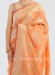 Peach Banarasi Silk Saree